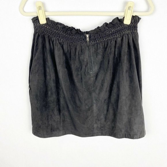 Scotch & Soda Super Soft Goat Suede Mini Skirt Black Pockets Women Size 6 Small - Picture 8 of 8